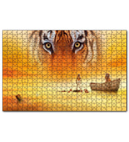 Cakapuzzle Pi'nin Yaşamı Kaplan Sandal ve Çocuk  Puzzle Yapboz MDF (Ahşap) (255 Parça)