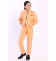 Toontoy Kız Çocuk Cüzdan Detaylı Eşofman Takımı (Turuncu)