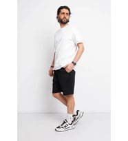 Unisex Pamuklu Rahat Penye Şort (Siyah)