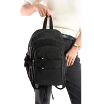 Kadın Sırt Çantası Çok Cepli 30*25 Cm Hafif Klinkır Kumaş Spor Seyahat Çantası Su İtici Kumaş (Siyah)