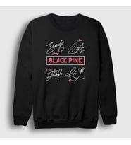 Presmono Unisex Beyaz Tanda Tangan Blackpink Sweatshirt 294133tt (Siyah)