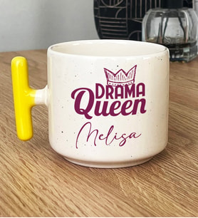 Kişiye Özel Drama Queen Hediye T Kupa Bardak Sevgiliye Arkadaşa Hediye (Sarı)