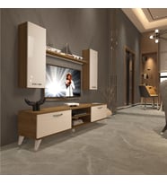 Decoraktiv Eko 5D Mdf Std Retro Tv Ünitesi Tv Sehpası - Beyaz - Pera (Pera-Beyaz)