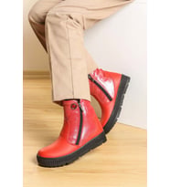 Fast Step Hakiki Deri Kürklü Unisex Çocuk Klasik Bot 769KXA125 (Kırmızı)