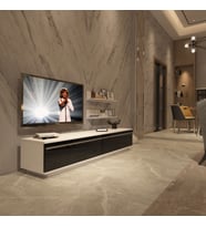 Decoraktiv Eko 4B Mdf Std Tv Ünitesi Tv Sehpası - Parlak Beyaz (Siyah - Beyaz)