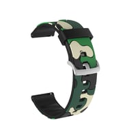 BİPOWER Samsung Watch 20mm KRD-24 Kamuflaj Kordon (Yeşil)