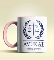 Kişiye Özel Avukat 6 Tasarımlı Turuncu Kupa Bardak (Pembe)