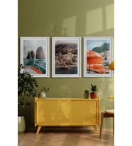 Çerçeveli Tablo  Dekorasyon  Ev Dekoru Modern Sanat Sahil Baskısı İtalya Duvar Sanatı  Plaj Tatil ÖZC-453 (Beyaz)