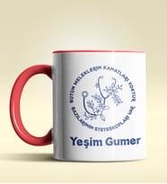 Kişiye Özel Steteskop Tasarımlı Turuncu Kupa Bardak (Kırmızı)