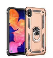 Microsonic Samsung Galaxy A10 Kılıf Military Ring Holder (Gold)