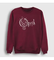 Presmono Unisex Beyaz Logo Opeth Sweatshirt 101048tt (Bordo)