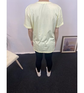 Kadın Bisiklet Yaka Oversize Fit Baskılı Tişort SPR24tsk305 (Sarı)
