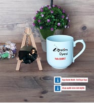 Öğretim Üyesi Kupa Bardak Beyaz ve Fotoğraflı Ahşap Anahtarlık Hediye Öğretmenler Günü Hediyesi (Model 5)
