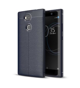 Sony Xperia L2 Kılıf Deri Tarzı Niss Silikon Case (Lacivert)