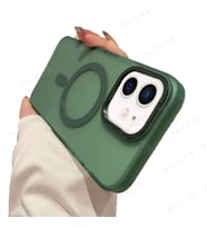 Uyumlu Model Apple iPhone 11 Kılıf Mat Kadifemsi Special Edition PC Magsafe Kapak (Yeşil)