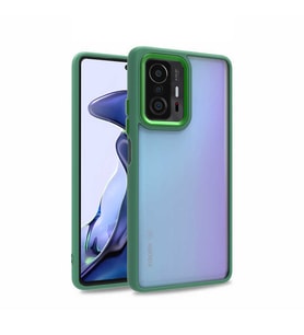 Xiaomi Mi 11T 5G Kılıf Zore Flora Buton,Kenar Çevresi Renkli Kılıf (Yeşil)