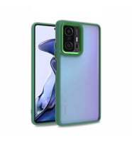 Xiaomi Mi 11T 5G Kılıf Zore Flora Buton,Kenar Çevresi Renkli Kılıf (Yeşil)