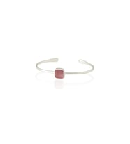 Kadir Jewellery Zirkon Taşlı Ayarlanabilir 925 Ayar Gümüş Kaplama Bilezik (Pembe)