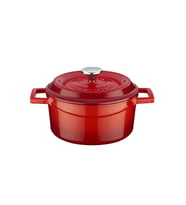 Lava Döküm Yuvarlak Tencere. Trendy Çap(Ø) 18cm. (Kırmızı)