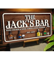 BK Gift Kişiye Özel Kabartma Tasarım Ahşap Bar Tabelası 46cm, Home Bar Tabela, Rustik Ev Dekorasyonu, Duvar Dekoru (Model 10)