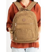 Kadın Sırt Çantası Orta Boy Günlük Kullanım İçin İdeal Okul Çantası 40*30 Cm Hafif Bayan Çanta (Taba)
