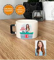 Kişiye Özel Karikatürlü Eczacı Hediye Lüks Fincan Kadın Eczacıya Tıp Bayramı Hediyesi (Siyah)