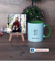 Doğum Günü Hediyesi Fotoğraflı Dekoratif Taş, Kupa Bardak Beyaz Hediye (Model 14)