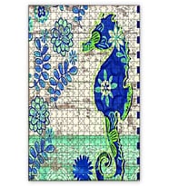 Cakapuzzle Çiçekli Zeminde Deniz Yıldızı Puzzle Yapboz MDF (Ahşap) (1000 Parça)