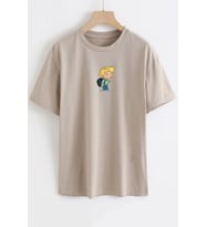 Unisex Cedric Üzümlü Kekim Baskılı T-shirt (Bej)