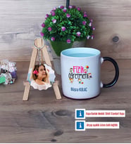 Fizik Öğretmeni Kupa Bardak Beyaz ve Fotoğraflı Ahşap Anahtarlık Hediye (Model 9)