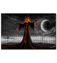 Cakapuzzle Cadılar Bayramı Hayaleti Ay Kasvet Puzzle Yapboz MDF (Ahşap) (255 Parça)