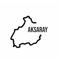 Aksaray Harita Araba Sticker siyah 17x15 CM (Siyah)