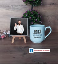 Jeoloji Mühendisi Fotoğraflı Dekoratif Taş, Kupa Bardak Beyaz Hediye (Model 5)