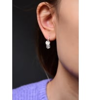 Papatya Silver 925 Ayar Gümüş Kalemli Pullu Kadın Küpe (Gümüş)