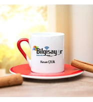 Bilgisayar Mühendisi Türk Kahvesi Fincanı (Kırmızı)