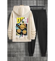 Unisex Tokoyaki Baskılı Eşofman Takımı (Bej)