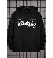 Wonderful Baskılı Oversize Sweatshirt (Siyah)