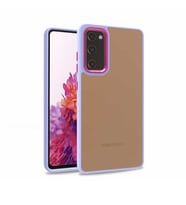 Samsung Galaxy S20 FE Kılıf Kamera Nikelaj Kenar Renkli Kapak (Lila)