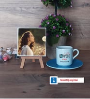 Ortopedi Uzmanı Fotoğraflı Dekoratif Taş, Ahşap Altlıklı Türk Kahvesi Fincanı Hediye (Model 5)
