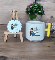 Kadın İngilizce Öğretmeni Hediye Seti Kupa Bardak T Kulplu ve Anahtarlık Öğretmenler Günü Hediyesi (Model 5)
