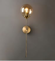 Modern Tasarım Opal Camlı Duvar Aplik (Eskitme Altın)