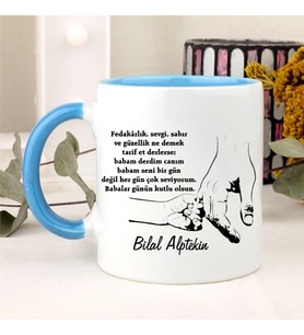 Fedakar Babam Babalar Günün Kutlu Olsun  Kupa Bardağı (Mavi)