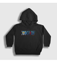 Presmono Unisex Çocuk Beyaz Anime One Piece Kapüşonlu Sweatshirt 135043tt (Siyah)