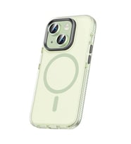 iPhone 15 Kılıf Airbagli Magsafe Wireless Şarj Özellikli Klaptika Kılıf (Yeşil)