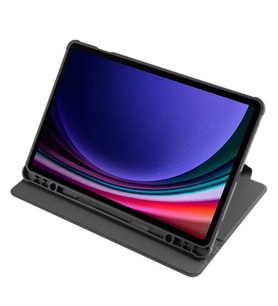 Galaxy Tab S9 Kılıf Termik Kalem Bölmeli Dönebilen Standlı Kılıf (Siyah)