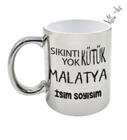 Malatya Temalı Kişiye Özel İsim ve/veya Fotoğraflı Kupa Bardak No:X025-044 (Gümüş)
