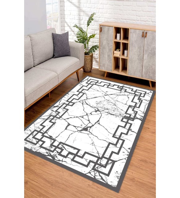 Dijital Kaymaz Taban Yıkanabilir Renkli Salon Halısı Mutfak Halısı Yolluk ND-SD-589 (Gri)