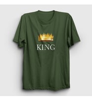 Presmono Unisex Beyaz King Kral T-Shirt 381130tt (Haki)