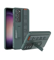 Galaxy S24 Kılıf Standlı El Tutacaklı Band Kılıf (Koyu Yeşil)