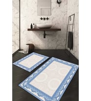 Dijital Baskılı Kaymaz Taban Yıkanabilir 2'li Klozet Takımı Banyo Paspası NDKZ-HY-1240 (Mavi)